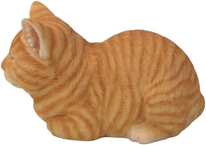 Hi-Line Gift Ltd Tabby Sleeping Cat Statue, Orange