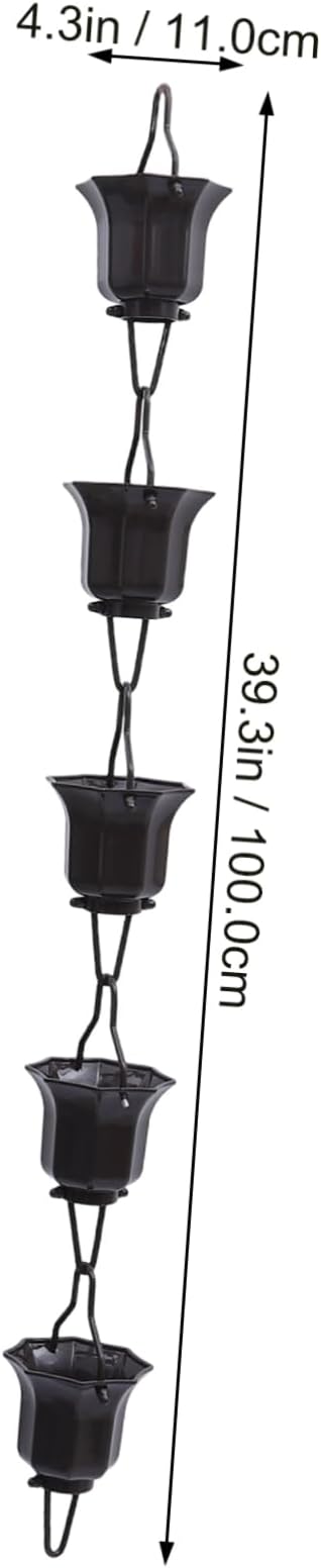 Happyyami 1pc Decorative Lotus Rain Chain Cups Stylish Japanese Design for Downspout Gutter Elegant Outdoor for Gardens and Patios Family and Friends