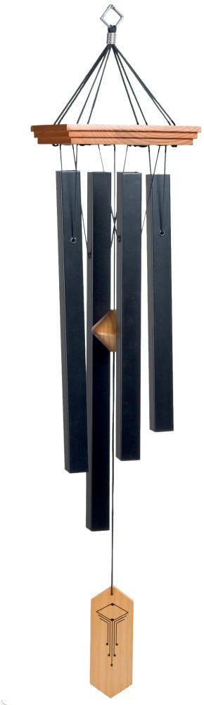 Woodstock Chimes Signature Collection, Woodstock Craftsman Chime, 25'' Black Decor Designs Wind Chimes for Outdoor, Patio, Home or Garden Décor (CRCBM)