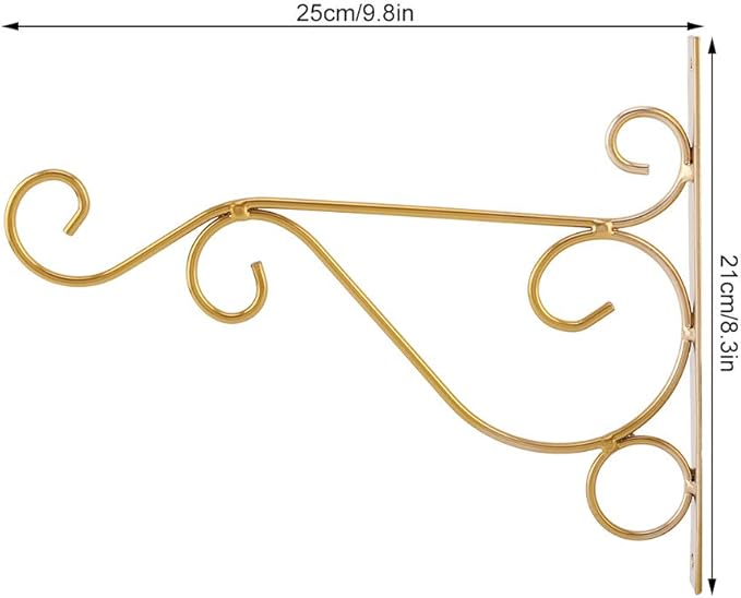 Plant Hanger Hanging Basket Hooks, Metal Plant Wall Hanger Outdoor Indoor Decor for Hanging Bird Feeders, Lanterns, Wind Chimes