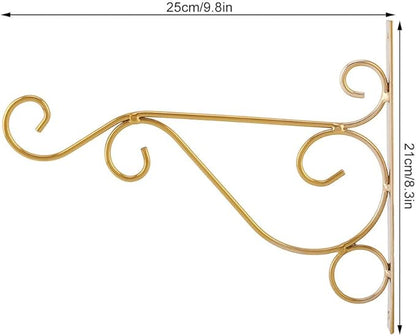 Plant Hanger Hanging Basket Hooks, Metal Plant Wall Hanger Outdoor Indoor Decor for Hanging Bird Feeders, Lanterns, Wind Chimes