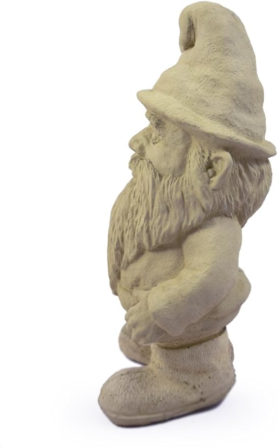 Modern Artisans Woodland Gnome Cast Stone Garden Statue, 12", American Made