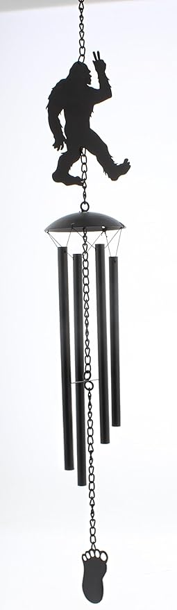 The Bridge Collection 27" Metal Bigfoot Wind Chime - Bigfoot Gifts - Big Foot Yard Decor - Bigfoot Decor - Metal Wind Chimes - Big Foot Silhouette Wind Chime - Windchimes for Garden Decor