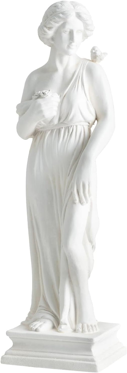 Giantex 31.5" Greek Goddess Statue with Bird, Roman Style Outdoor Garden Statue, Mythology Sculpture with Antique Finish, Weather-Resistant Magnesium Oxide Yard Decor for Patio, Lawn, Courtyard