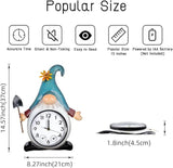Gnome Outdoor Clock with Thermometer & Humidity, 14.5'' Quartz Outdoor Wall Clock Silent No-Ticking for Patio, Living Room, Kitchen