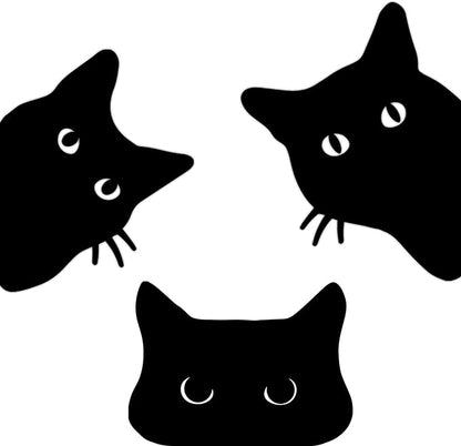 Whimsical Black Metal Cat Statues (Set of 3) - Outdoor Yard Art, Halloween Decor, and Purr-FECT Gift for Cat Lovers
