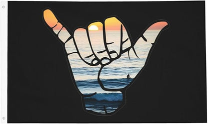 Shaka Waves Flag 3x5 Ft Double Sided Outdoor, Garden Yard Decoration Banner with Brass Grommets, for Home, Porch, Wall