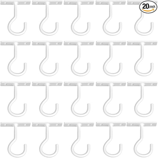 Ceiling Hooks for Hanging Plants 20pack 2.5inch White