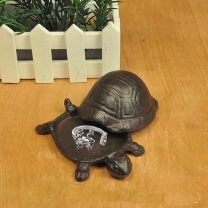 Cast Iron Key Hider Turtle Statue for Indoor Decoration Outdoor Garden Statue Decoration Box (Antirust Color)
