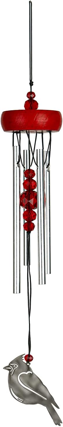 Woodstock Chimes Signature Collection, Woodstock Chime Fantasy, Cardinal 10'' Décor Designs - Small Chimes Wind Chimes for Outdoor, Patio, Home or Garden Décor (WCFC)