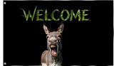 Donkey Welcome Flag 3X5FT, Farm House Flags, Donkey Meme Banner,Both Sides Printed, Men Women Banner,Vibrant Colors, Double Stitched with 2 Brass Grommets, Bar Garden Street Decoration, GYM, Office Decor,Indoor Outdoor Use,Gifts. (Donkey, 3x5ft)