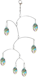 DIY Crystal Sun Catcher Wind Chime, Hanging Prisms Rainbow Maker Suncatcher for Home and Garden Decoration (FL-50AB-6MY)