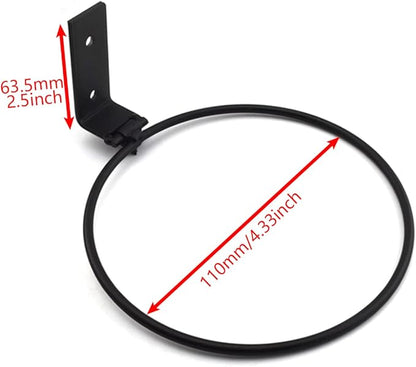 Aifeier ET Wall Mounted Metal Plant Holder Foldable Hanging Bracket Ring Flower Pot Bracket Plant Hanger, 11CM/ 4.33 Inch, Black, 2 Pack