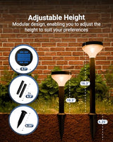 Sunco Solar Pathway Lights - Round, Dimmable, 6-Pack