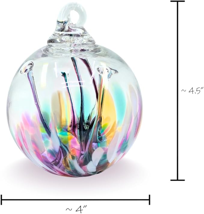 Luke Adams Handmade Glass Gazing Balls for Garden – Hand Blown Glass Gazing Ball for Yard Décor – Decorative Garden Globe (Wildflower)