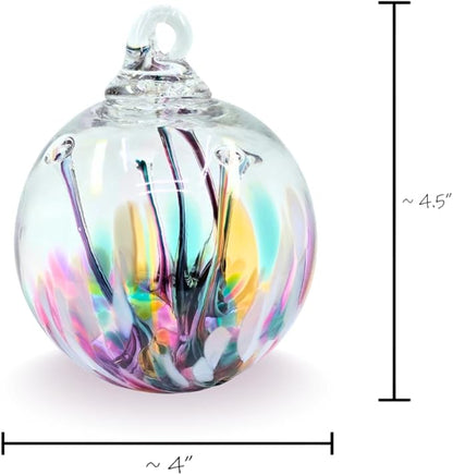 Luke Adams Handmade Glass Gazing Balls for Garden – Hand Blown Glass Gazing Ball for Yard Décor – Decorative Garden Globe (Wildflower)