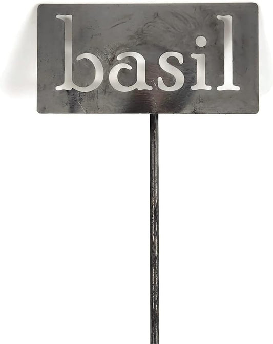 Classic Metal Garden Markers 19 Inches Tall (basil, Raw, Unfinished Steel (will rust with time))