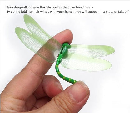 Garden Multicolor Dragonfly Stakes with Sticks, 25 pcs 3D Removable Fake Dragonfly,10" Waterproof Shaking Head Dragonflies Ornaments Garden Decor for Outside,Plant Decoration and House Warmings