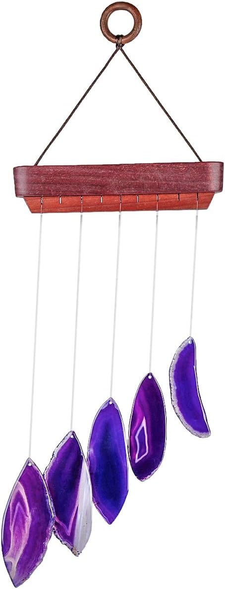 rockcloud Agate Slices Geode Wind Chime Home Garden Decoration Figurine