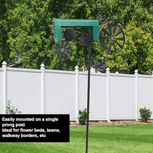 Farm Tractor Windmill,Tractor Wind Spinner Yard Ground Stake Statue Garden Windmill Decoration Lawn Floor Stakes Art Ornament for Outdoor Garden Yard Patio Decor (Green)