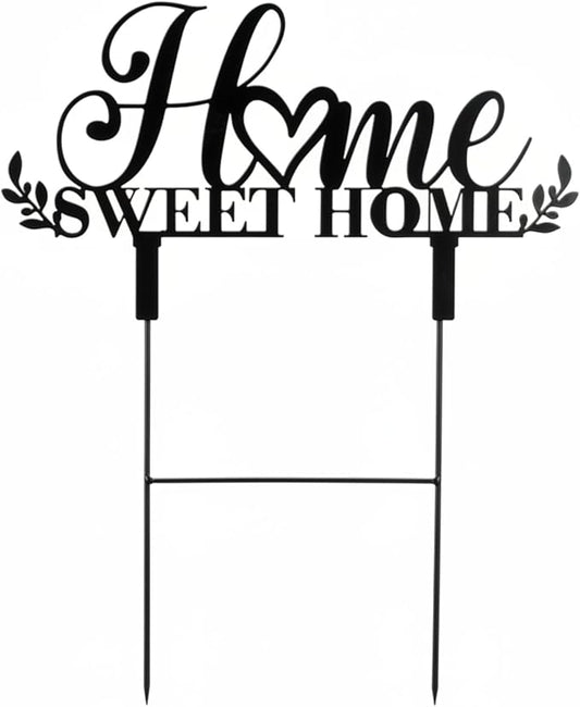 Amyhill Sweet Home Outdoor Decor Metal Garden Stakes 25 Inch Welcome Home Yard Signs Decorations Housewarming Decorative Garden Stakes Decorations for Family Welcoming Party Patio Lawn Walkway