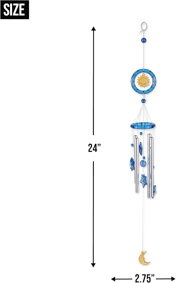Gifts & Decor Celestial Acrylic Hanging Outdoor Wind Chime