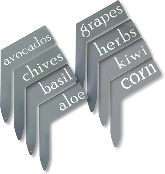 Planter Size Small Metal Garden Plant Vegetable Flower or Herb Markers 13.5 Inches Tall (no clue, Primed Finish)