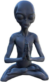 Zerodis Meditating Statue Garden Art Sculpture, Unique Retro Color Handmade with Environmentally Friendly Resin Indoor Outdoor Decor Gift (Meditation Alien)