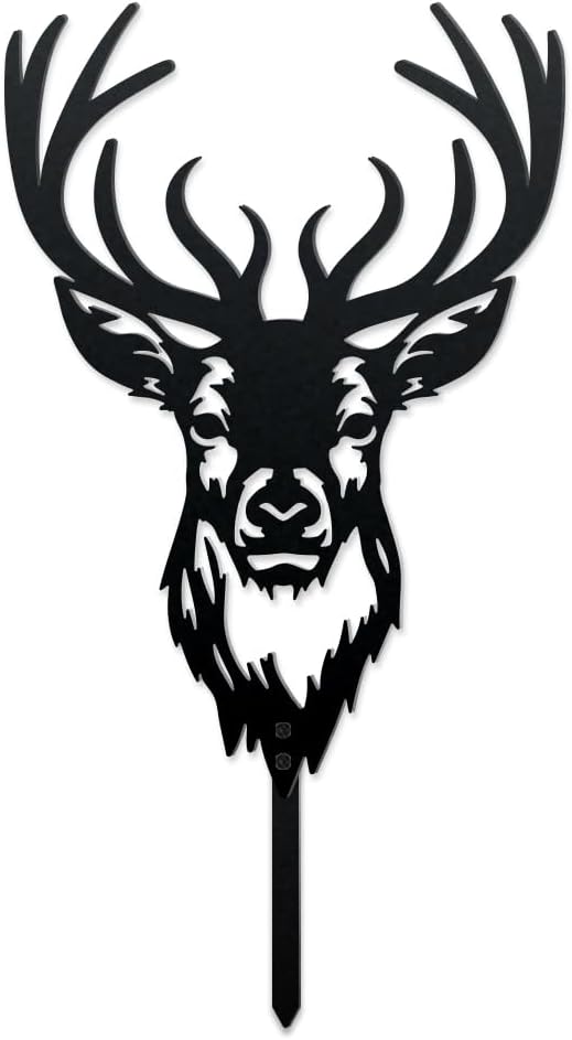 WADORN Deer Metal Decorative Garden Stakes, Elk Deer Garden Outdoor Statues Silhouette Wild Animal Stakes Outdoor Deer Stakes Metal Animal Garden Statues for Lawn Ornaments Yard Patio Garden Decor