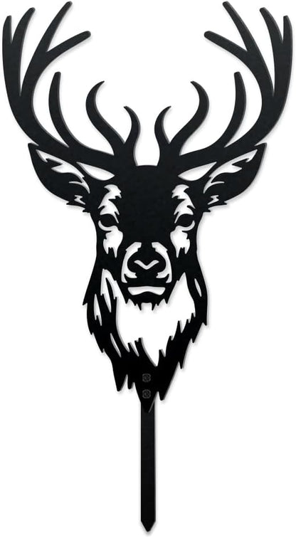 WADORN Deer Metal Decorative Garden Stakes, Elk Deer Garden Outdoor Statues Silhouette Wild Animal Stakes Outdoor Deer Stakes Metal Animal Garden Statues for Lawn Ornaments Yard Patio Garden Decor