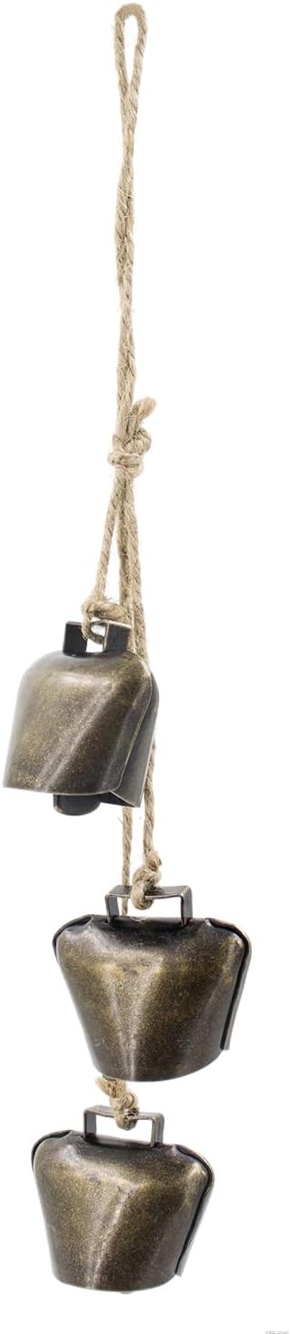 Decorative Metal Cowbells Wall Hanging – Rustic Farmhouse Door Chime for Holiday, Wedding, or Everyday Home Accent