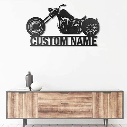 Custom Motorcycle Metal Sign Personalized Metal Art, Customized Family Name Wall Decor, Rustic Home Decor, Monogram Wall Sculpture, Porch Decorations Outdoor/Gift-889