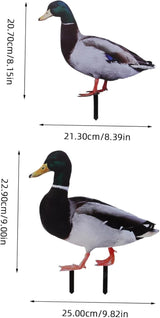 Garden Stake Decoration Ground Insert Lifelike Acrylic Stakes 6pcs Duck for Backyard