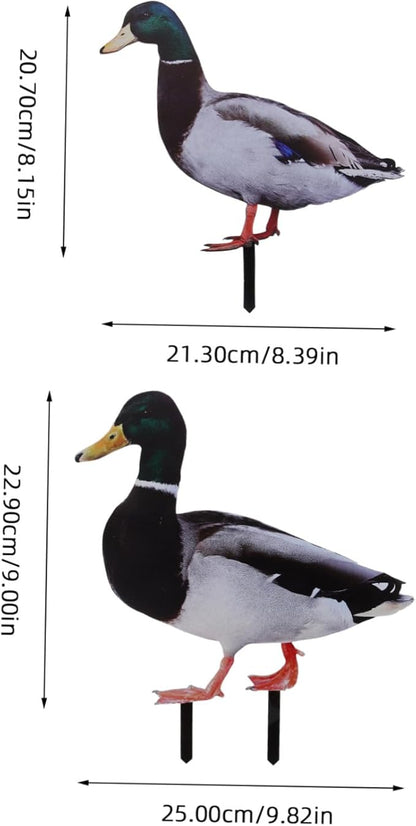 Garden Stake Decoration Ground Insert Lifelike Acrylic Stakes 6pcs Duck for Backyard