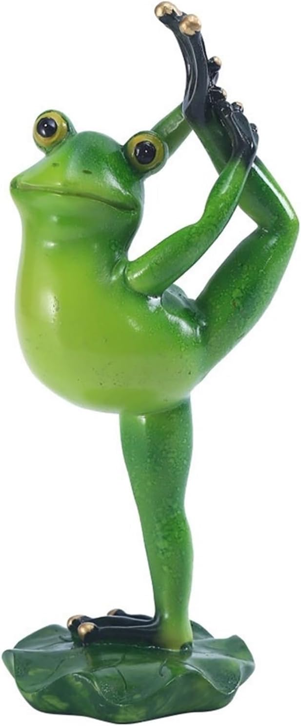 Cute Statues Frog Statue Outdoor Garden Sculptures for Yard Lawn Resin Animal Figurines Yoga Art Backyard Decor(Dancing)