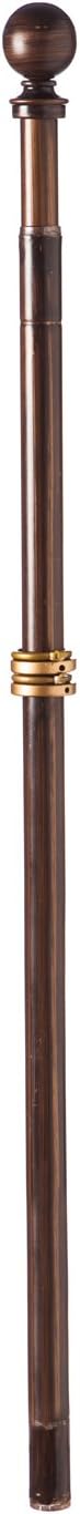 Evergreen Flag Telescoping 5ft Metal Flag Pole | Incl Two Tangle-Free Ring Clips | Bronze | Wall Mounted for Home Garden Outdoor | House and 3'x5' American Flags with Pole Sleeve or Grommets