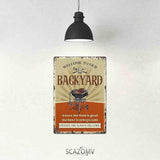 SCAZOMV Welcome To Our Backyard Sign 8" X 12" Funny Patio Outdoor Pool Backyard Bar Sign Decoration Farmhouse Sign Home Decor Wall Art