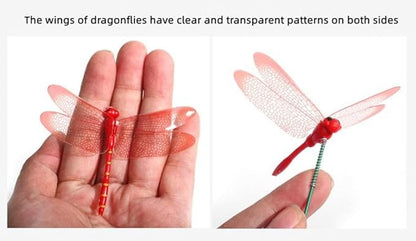 Garden Yellow Dragonfly Stakes with Sticks,3D Removable Fake Dragonfly,10" Waterproof Shaking Head Dragonflies Ornaments Garden Decor for Outside,Plant Decoration and House Warmings (25)