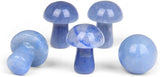 15PCS Blue Aventurine Natural Stones Mushroom Sculpture Decor Crystal for Home Crafts Flower Pot Gemstone Mini Mushroom Hand Making Yard Decoration