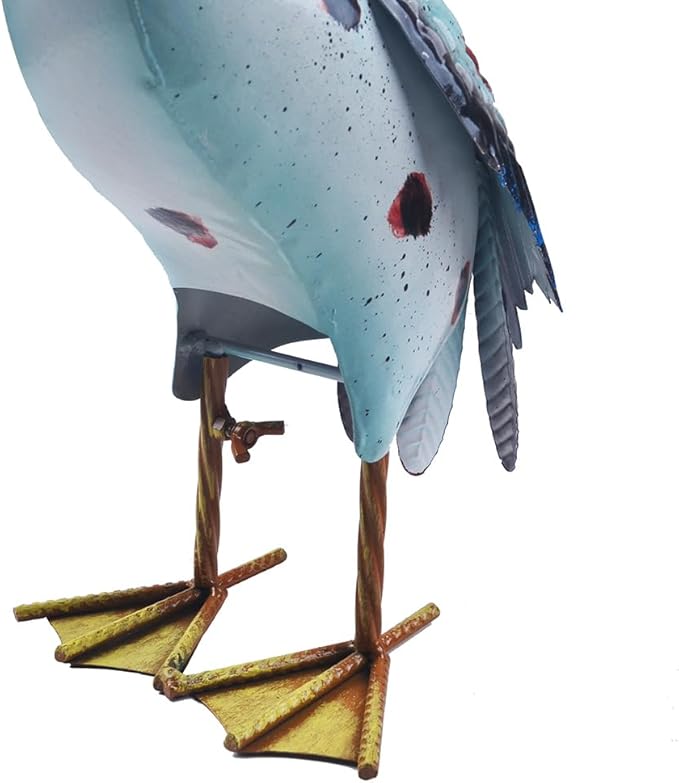 16inch Pelican Statue Metal Ocean Bird Sculpture Garden Decoration Metal Yard Art for Patio Lawn Backyard Outdoor Decoration