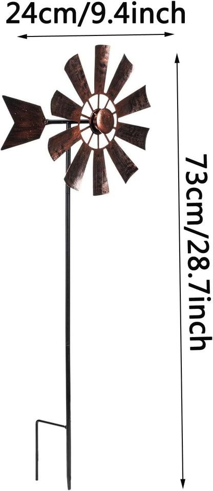 BinaryABC Outdoor Yard Windmill Metal Wind Spinner,Wind Sculptures Spinners Yard Decor Pinwheel,for Garden Yard Lawn Patio Decoration