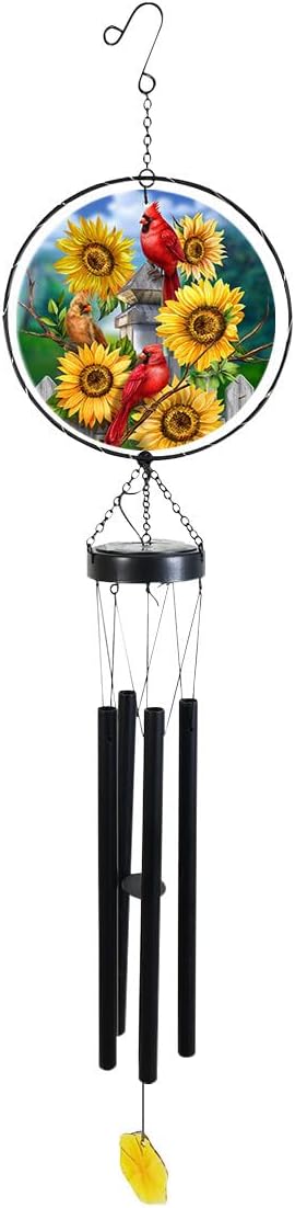 Briarwood Lane Cardinals and Sunflowers Illuminated Wind Chime