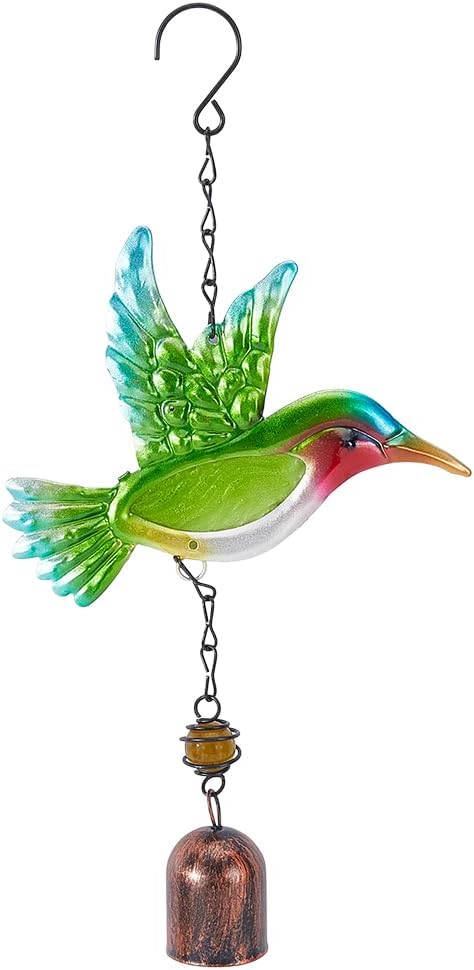 WADORN Metal Hummingbird Wind Chimes, Funny Birds Wind Bells Lucky Hummingbird Hanging Windchimes Garden Decorations for Indoor Outdoor Yard Patio Home Garden Balconies Ornament Housewarming Gifts