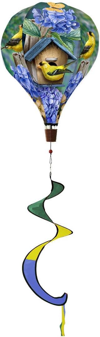 Briarwood Lane Goldfinches and Hydrangeas Hot Air Balloon Spinner