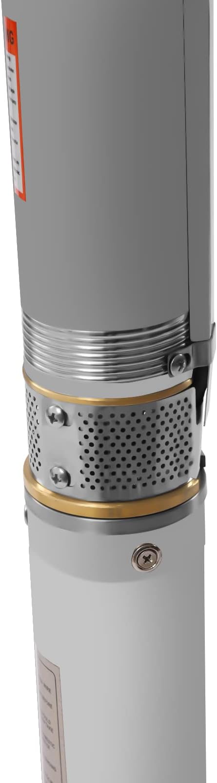 Deep Well Submersible Pump AC 110V 750W Electric Submersible Water Pump, 16 GPM Flow, 380ft Lift, Farm Ranch Irrigation Submersible Bore Hole Deep Well Pump 3420 RPM