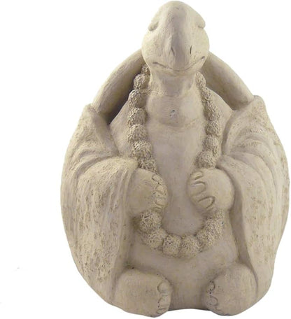 Modern Artisans Meditating Turtle - Cast Stone Garden Sculpture : Large Size, Antique Stone Finish