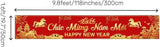 KYMY Vietnamese New Year Yard Banner 2026, Year of the Horse Lunar New Year Fence Sign 9.8 x 1.6 Ft, Tết Vietnam Outdoor Decoration Asian Spring Festival Background Backdrop