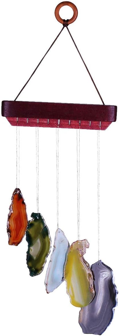 rockcloud Agate Slices Geode Wind Chime Home Garden Decoration Figurine
