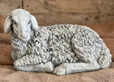 Lying Sheep Figure Realistic Lamb Yard Statue Stone Religious Figurine Ornament Decorated Sheep Statue for Garden