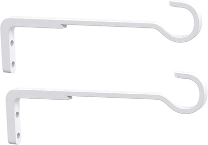 Saffruff 8 Inch 2 Pack White Heavy Duty Outdoor Plant Hangers, Iron Hanging Plant Brackets for Hanging Plants Outside, Metal Plant Hooks Plant Wall Hooks for Hanging Lantern, Bird Feeder
